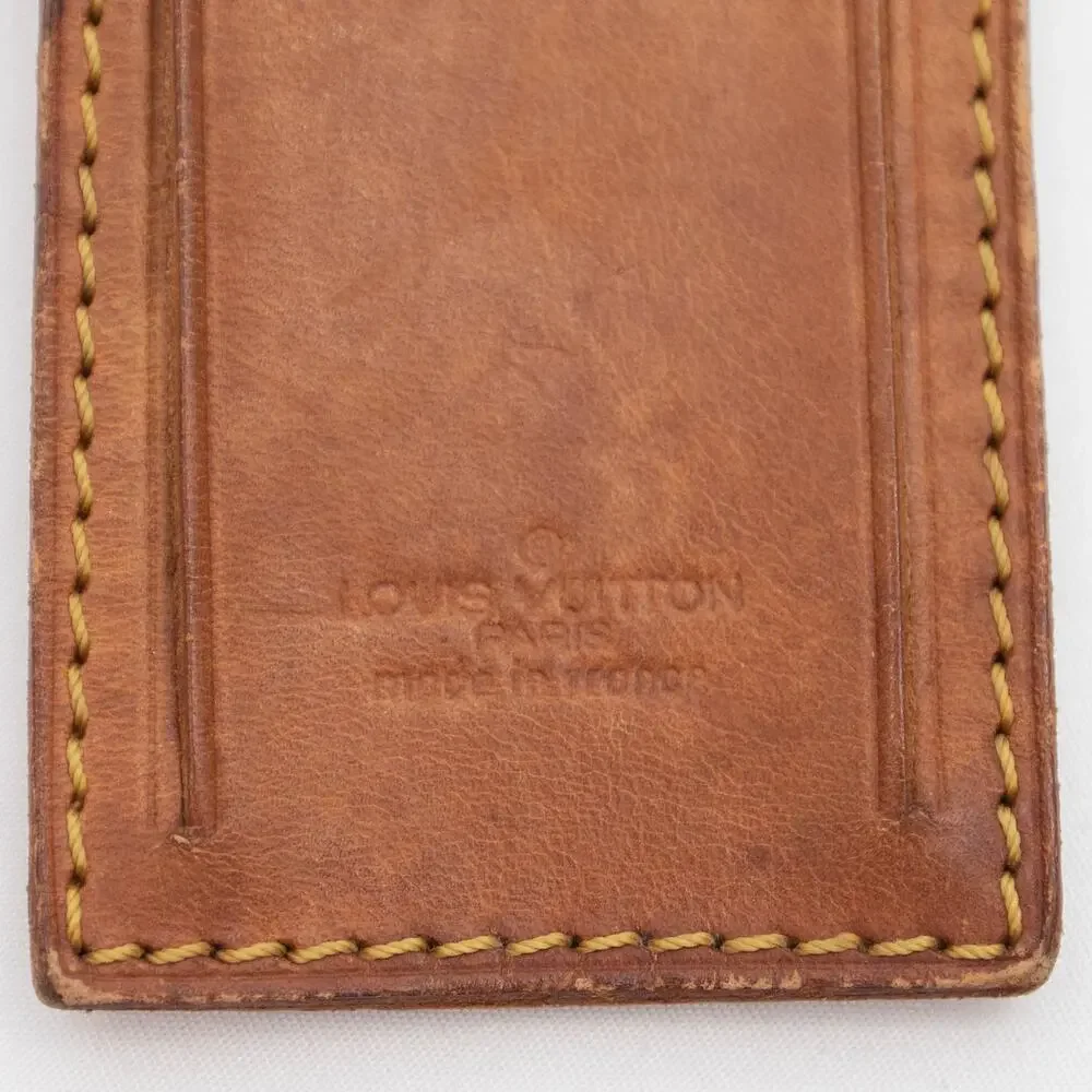 Authentic Louis Vuitton Vachetta Leather Luggage Name Tag O